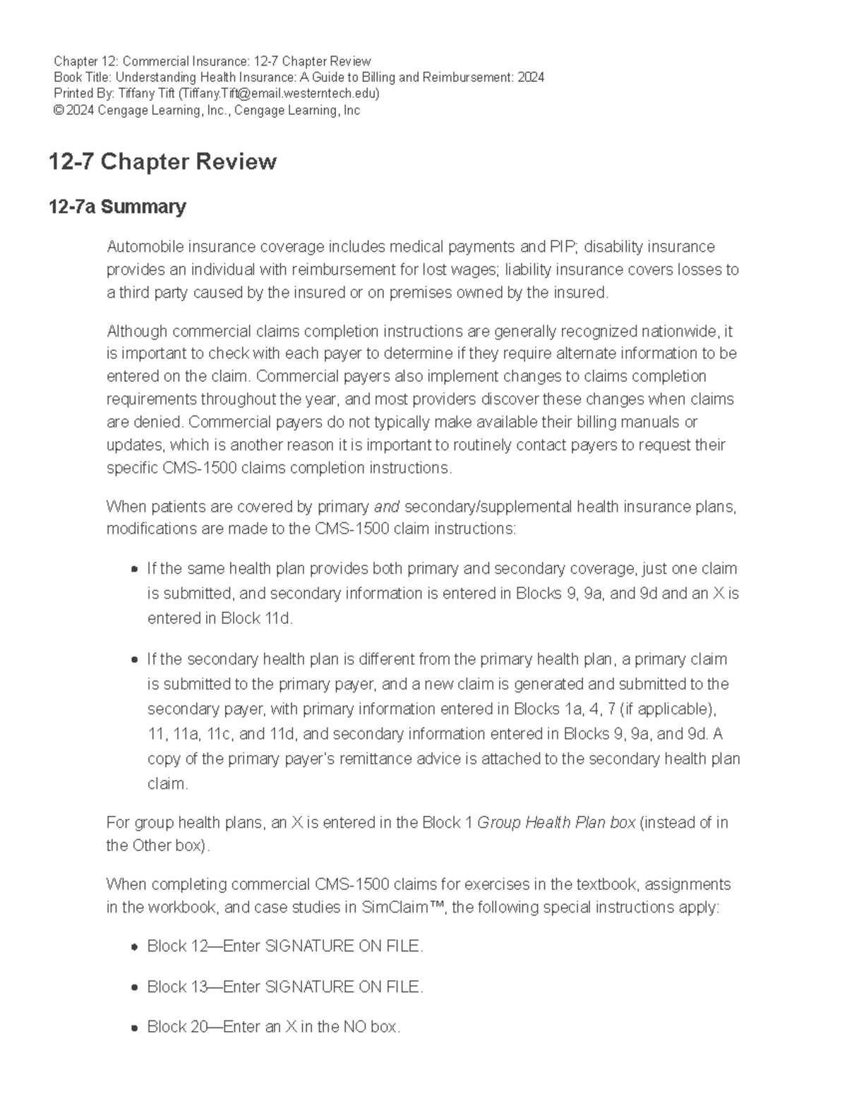 Understanding Health Insurance: Chapter 12 Review on Commercial ...