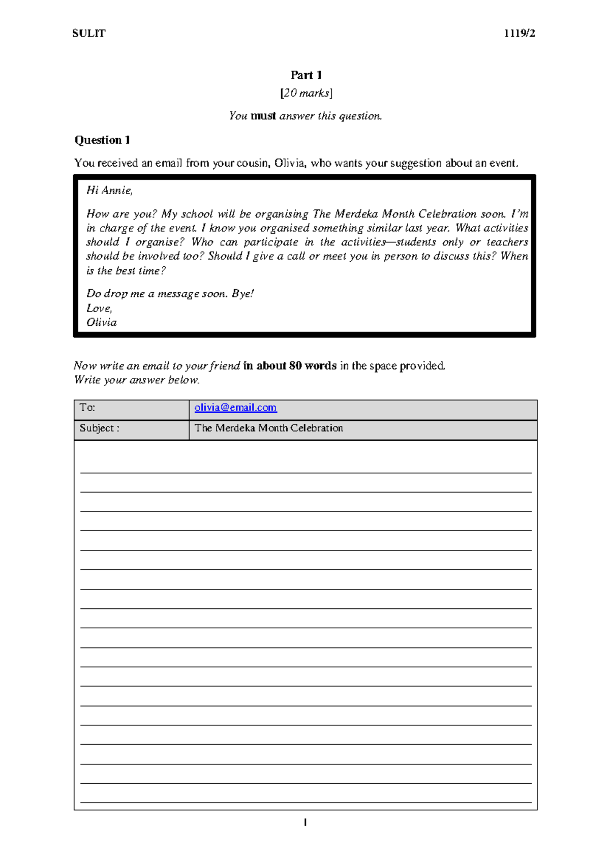 Putrajaya Trial 2025 P2 - Writing Tasks and Guidelines - Studocu