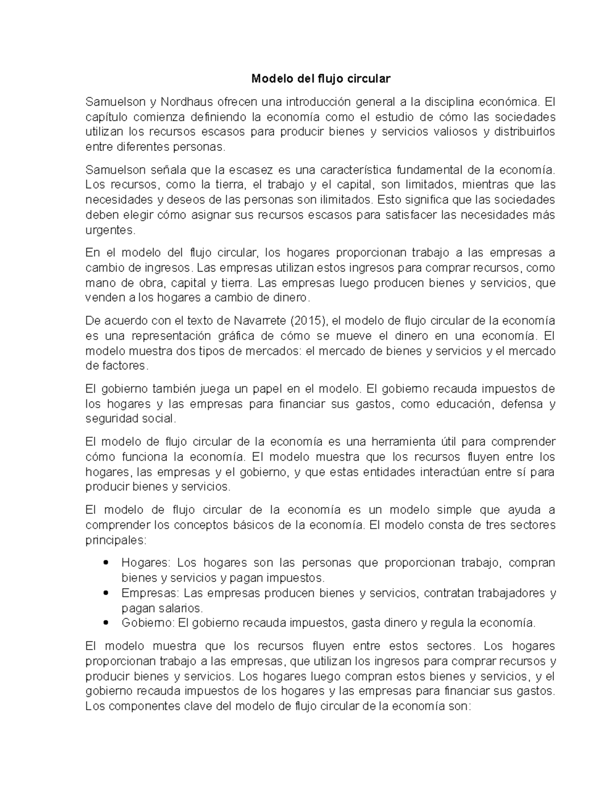 Tarea 4 - Modelo del flujo circular - Modelo del flujo circular ...