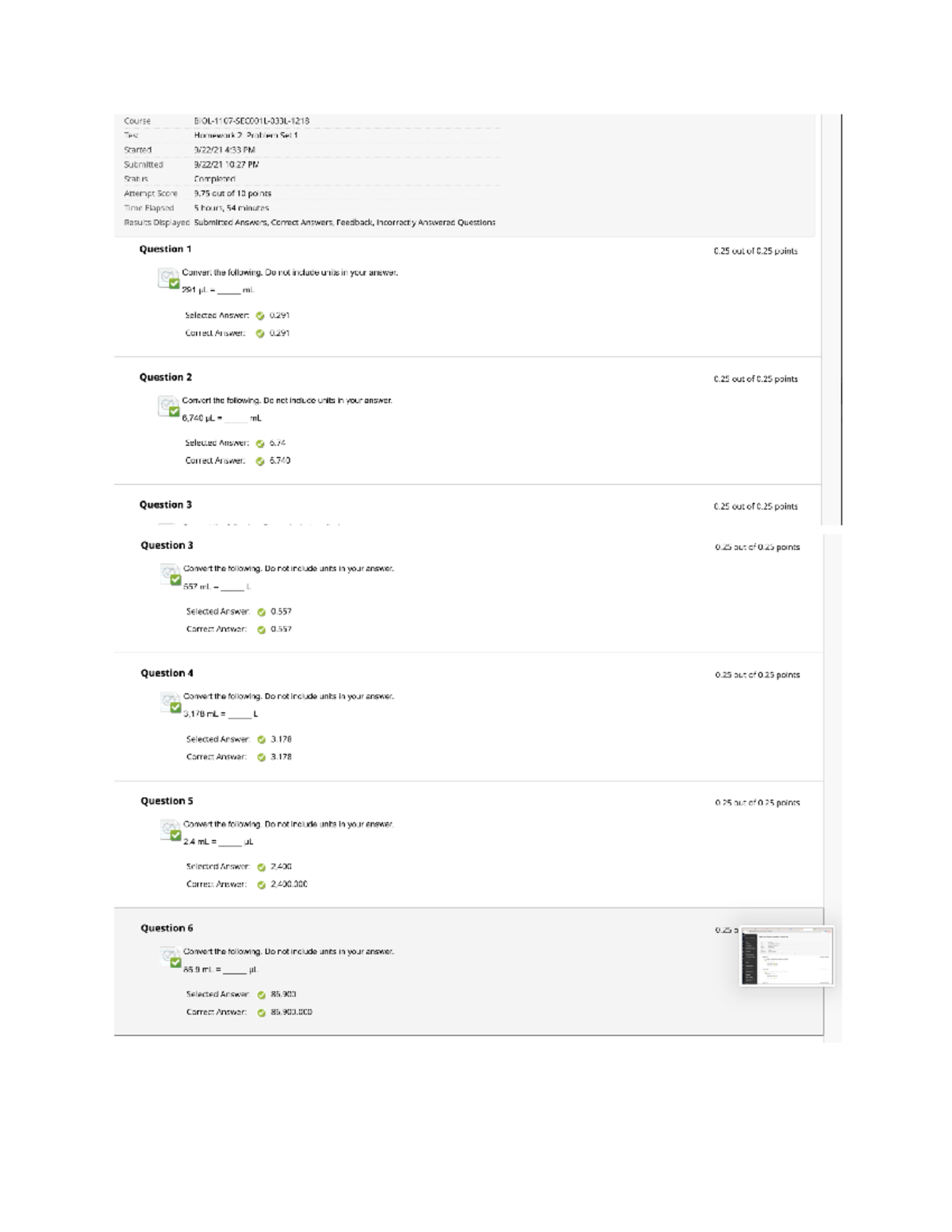 Bio 1107 Homework 2 - Course Test Homework 2: Problem Set 1 Started 4: ...