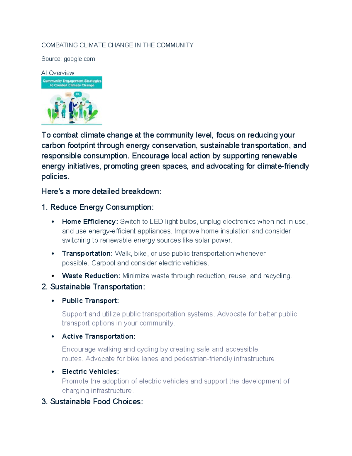 COMBATING CLIMATE CHANGE IN THE COMMUNITY: A Guide to Action - Studocu
