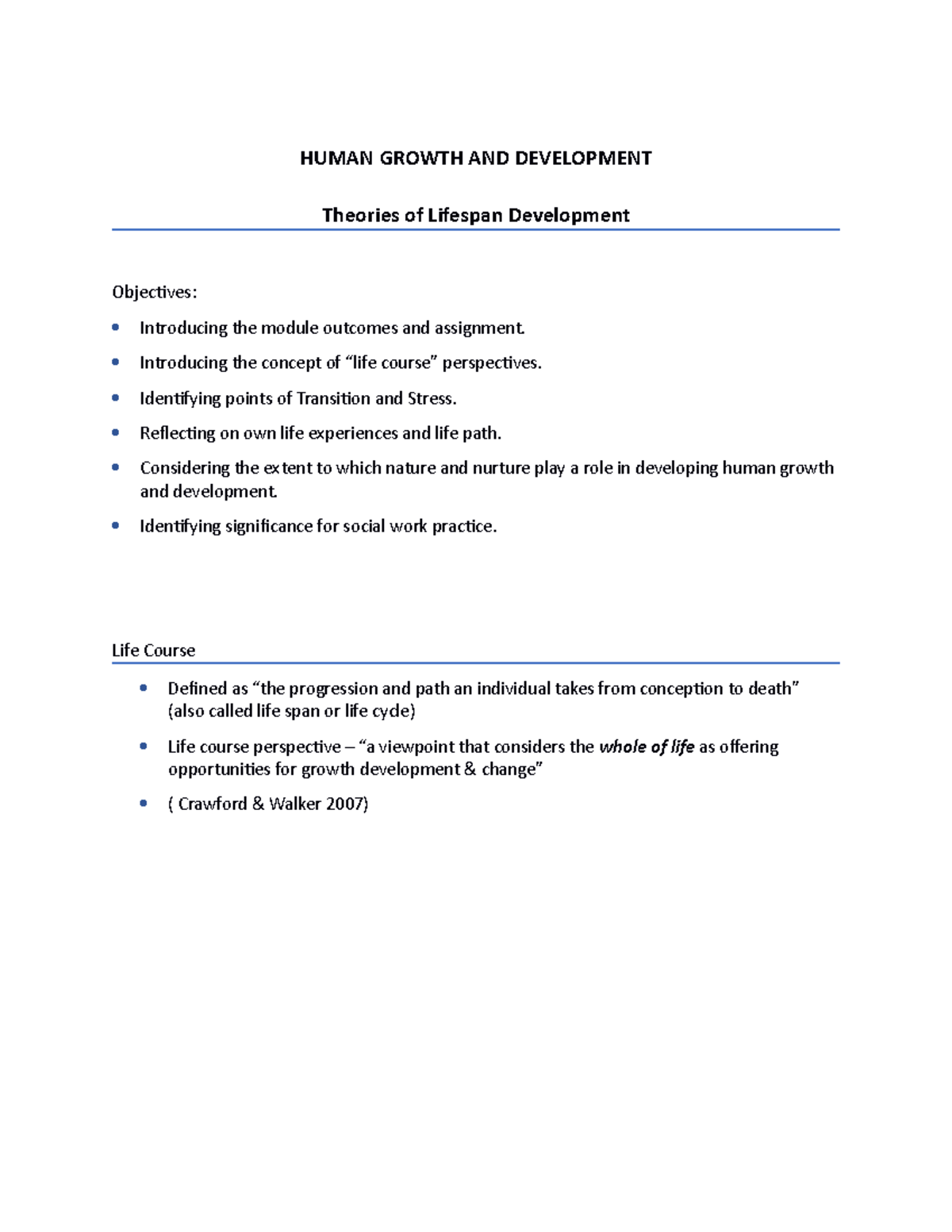 HGD 101 Comprehensive Notes on Human Growth & Development - Studocu