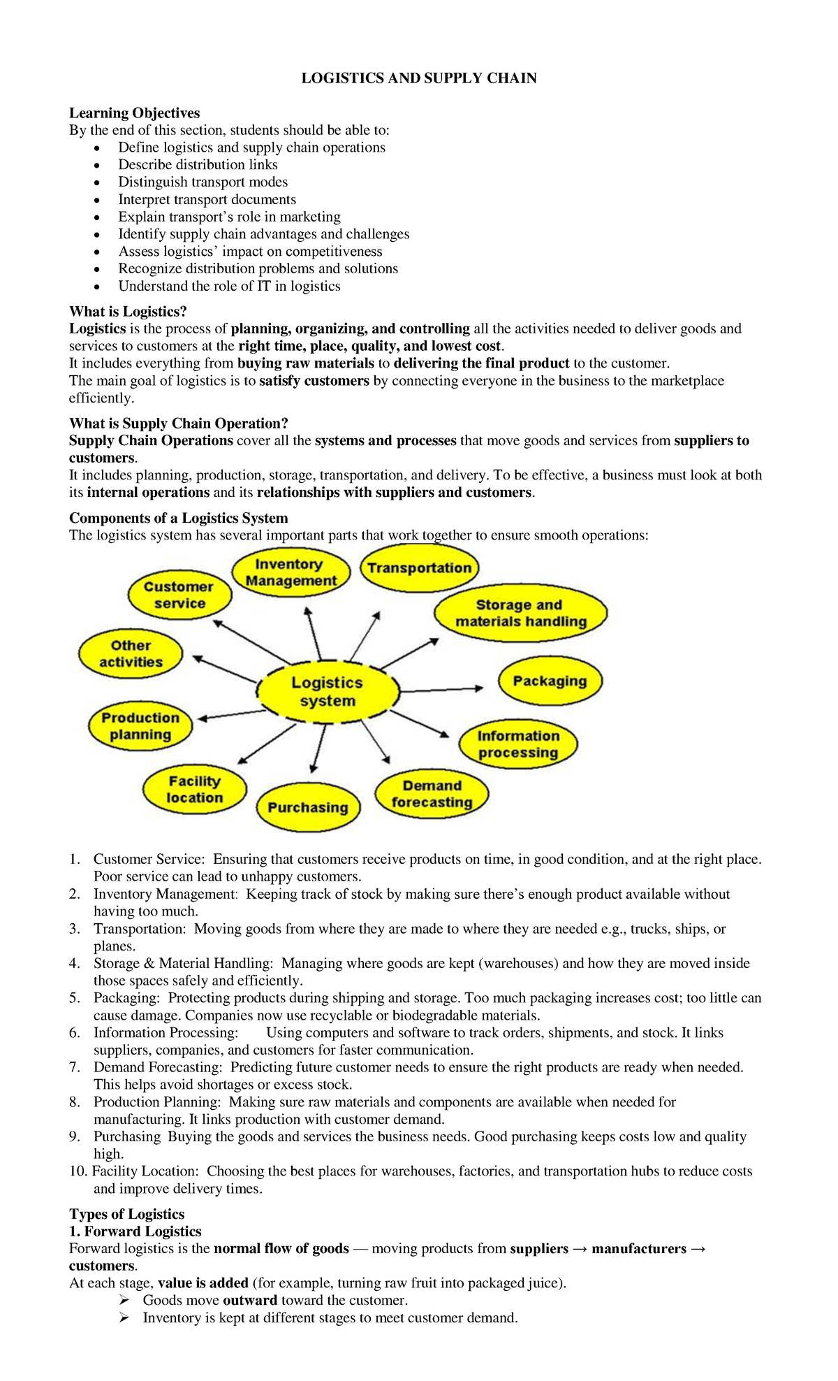 POB Logistics and Supply Chain Operations: Key Learning Objectives 2025 ...