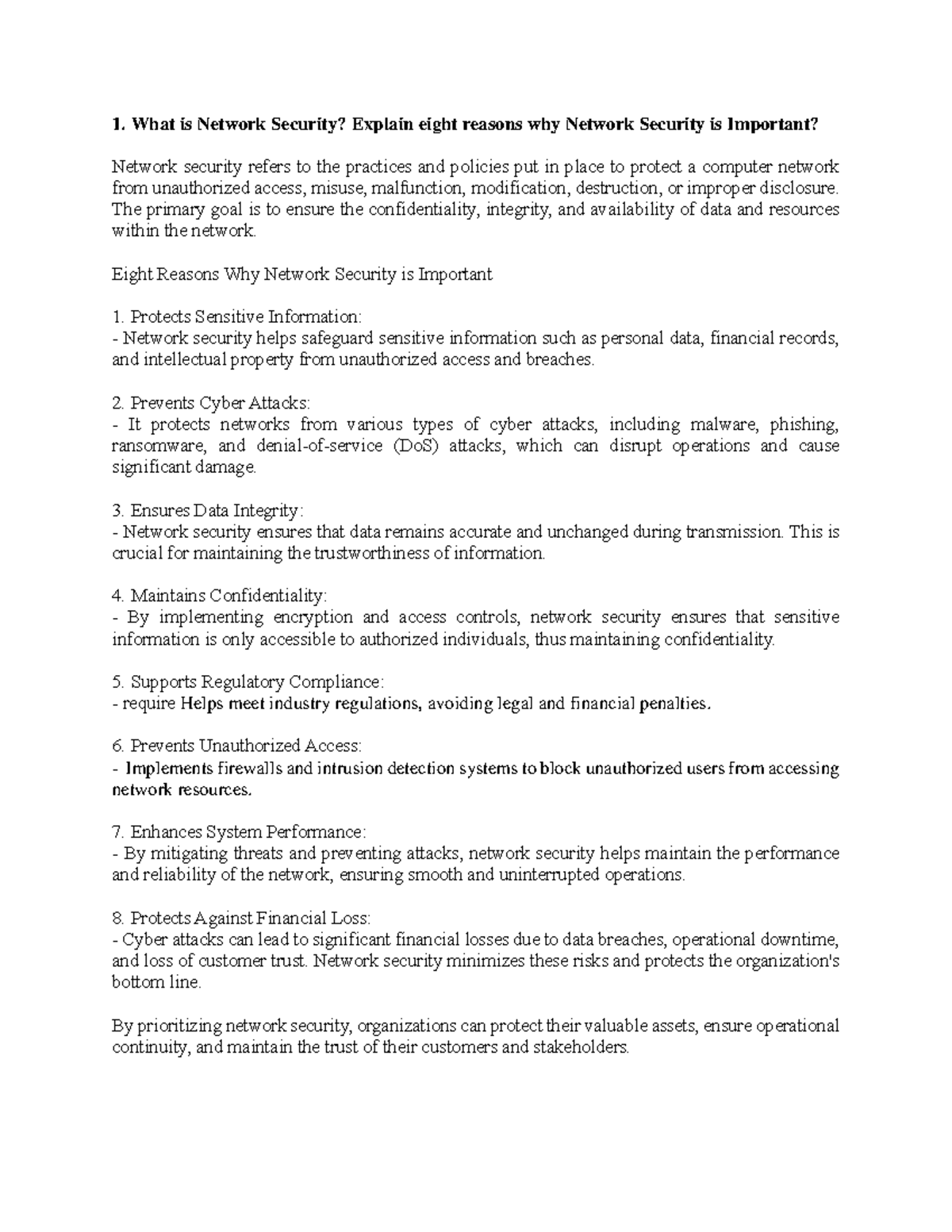 Network security solution - What is Network Security? Explain eight ...