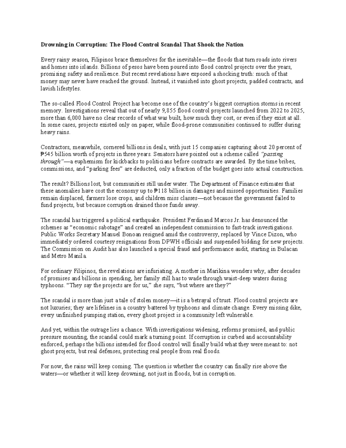 Flood Control Scandal: Corruption and Its Impact on the Philippines ...