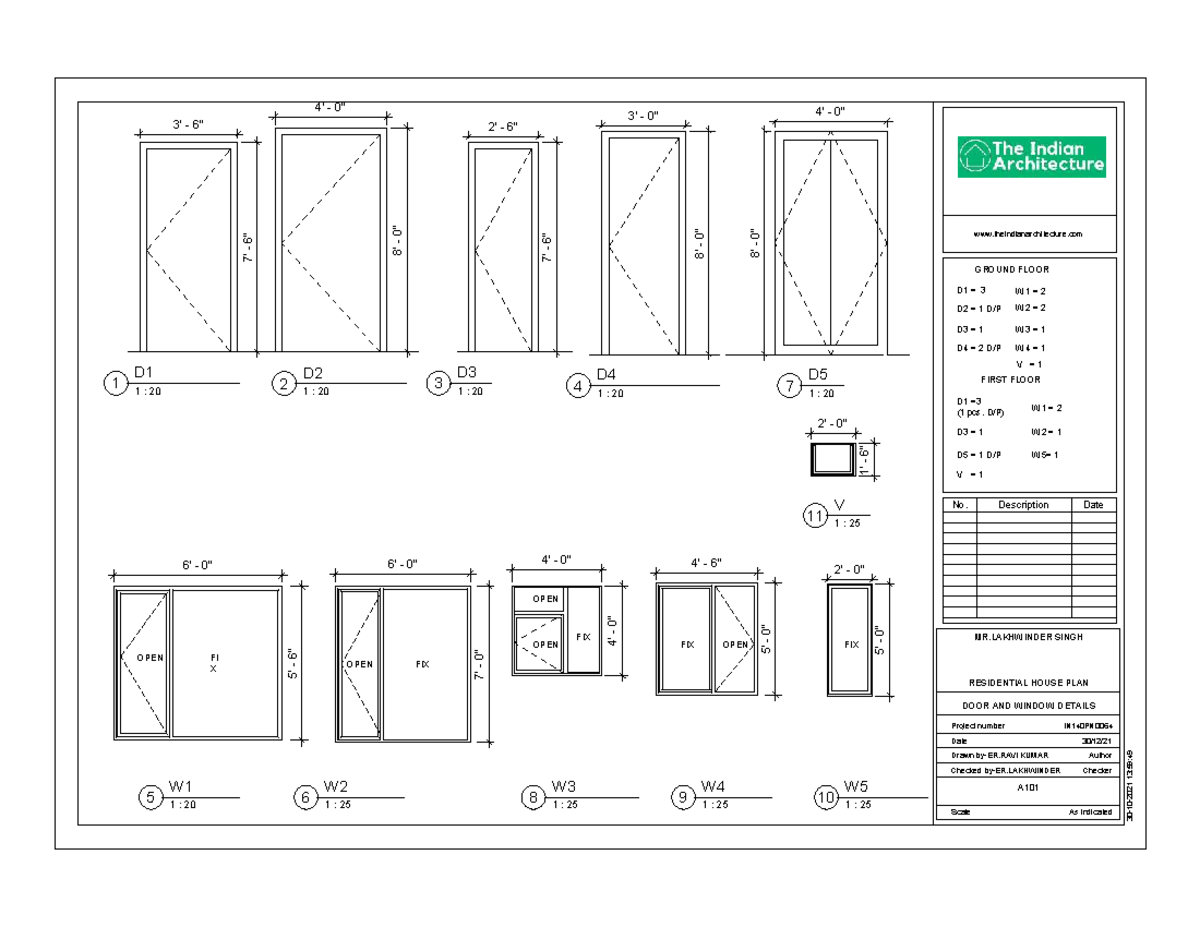 IN140PN0064: Residential House Plan - Door & Window Details - Studocu