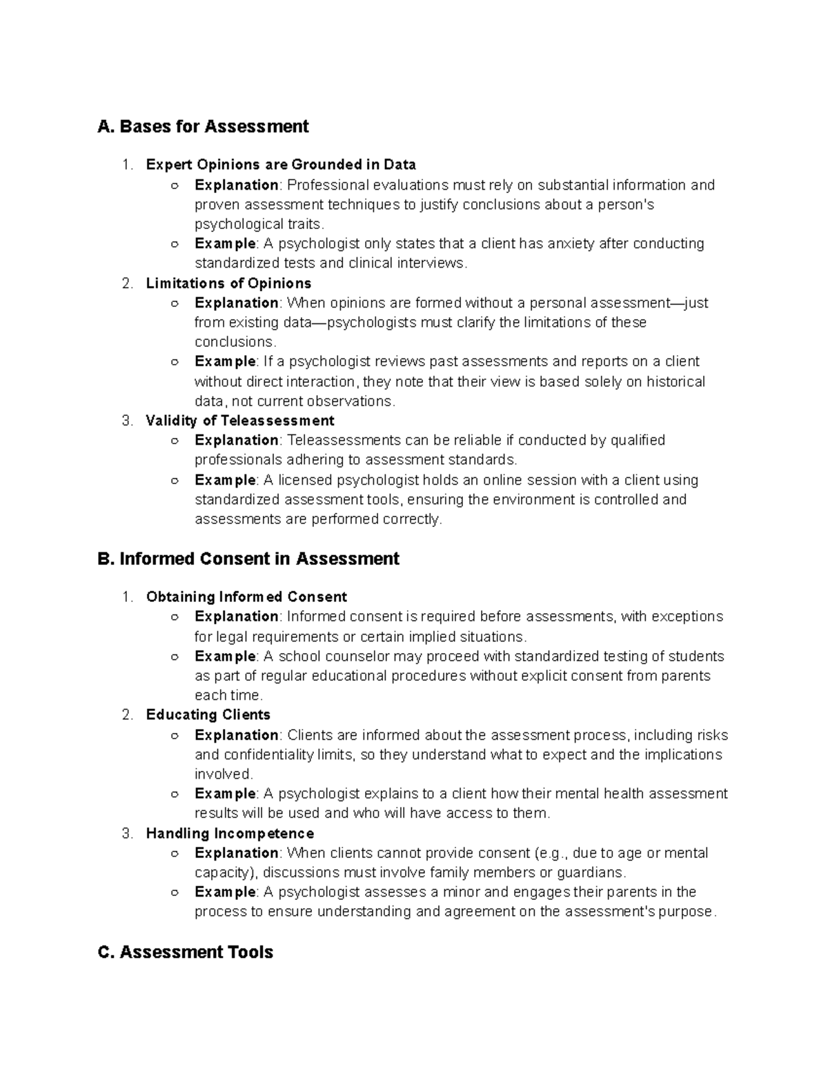 ASES - Assessment Techniques and Ethical Considerations - Studocu