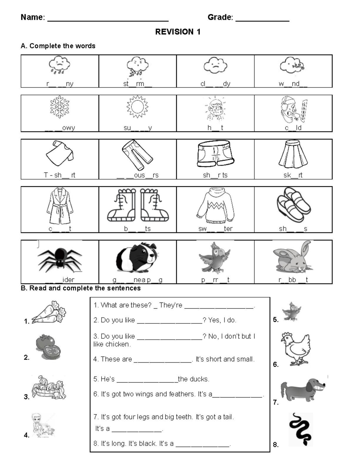Revision 1: Vocabulary and Sentence Completion Exercise - Studocu