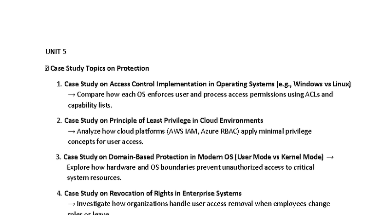 CS 101: Unit 5 Case Study Topics on Security & Protection - Studocu