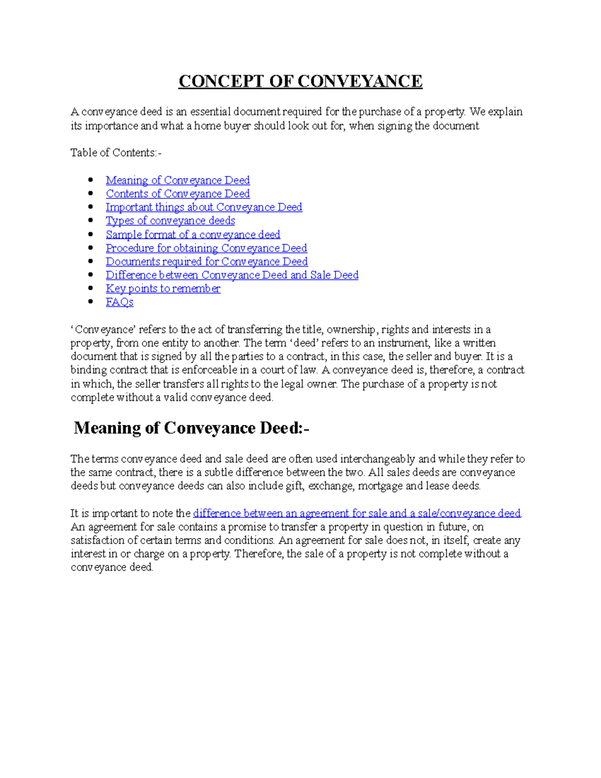Conveyancing Essentials: Understanding Deeds and Their Types - Studocu