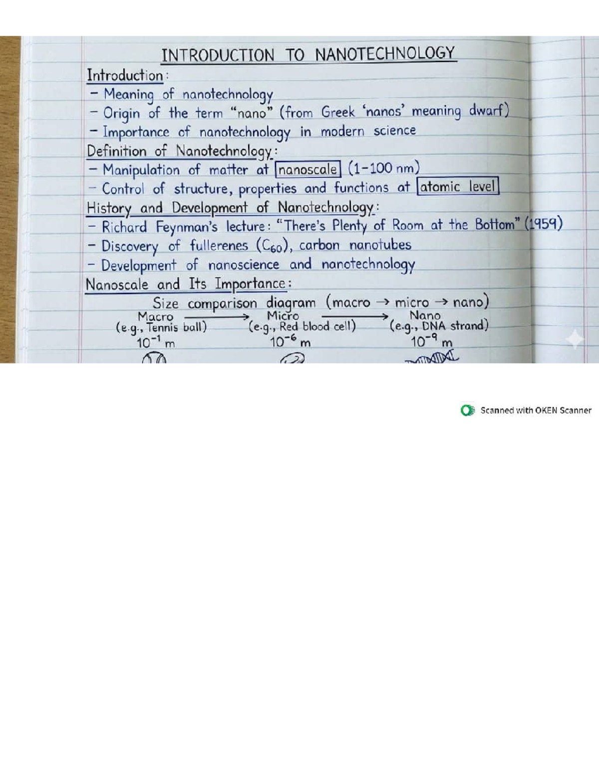 Nanotechnology Handwritten Notes: Concepts, Applications & Future ...