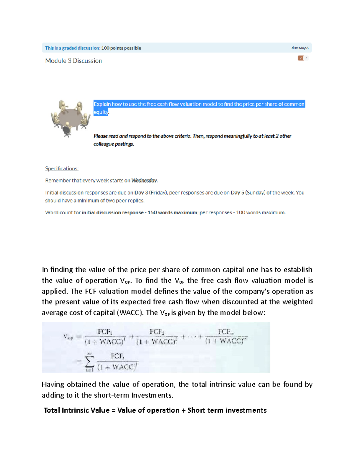 Discussion - In finding the value of the price per share of common ...