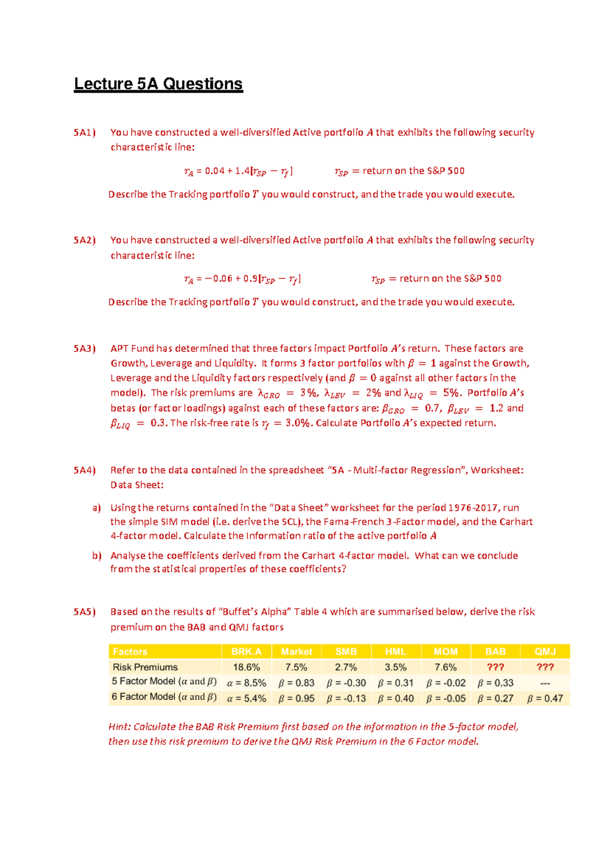 Portfolio Construction and Valuation - Studocu