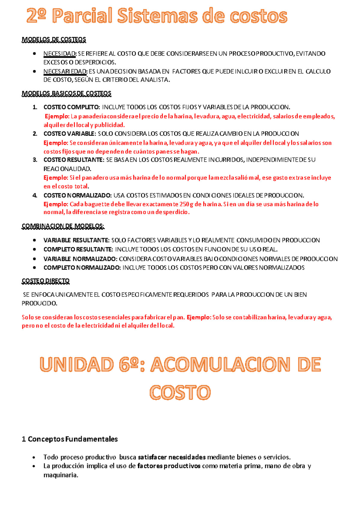 Modelos de Costeo: Resumen de Sistemas de Costos y Producción - Studocu