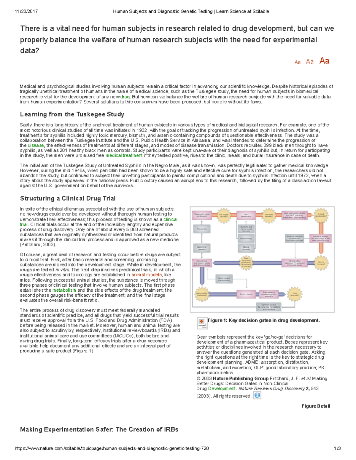 Human Subjects and Diagnostic Genetic Testing - Learn Science at ...