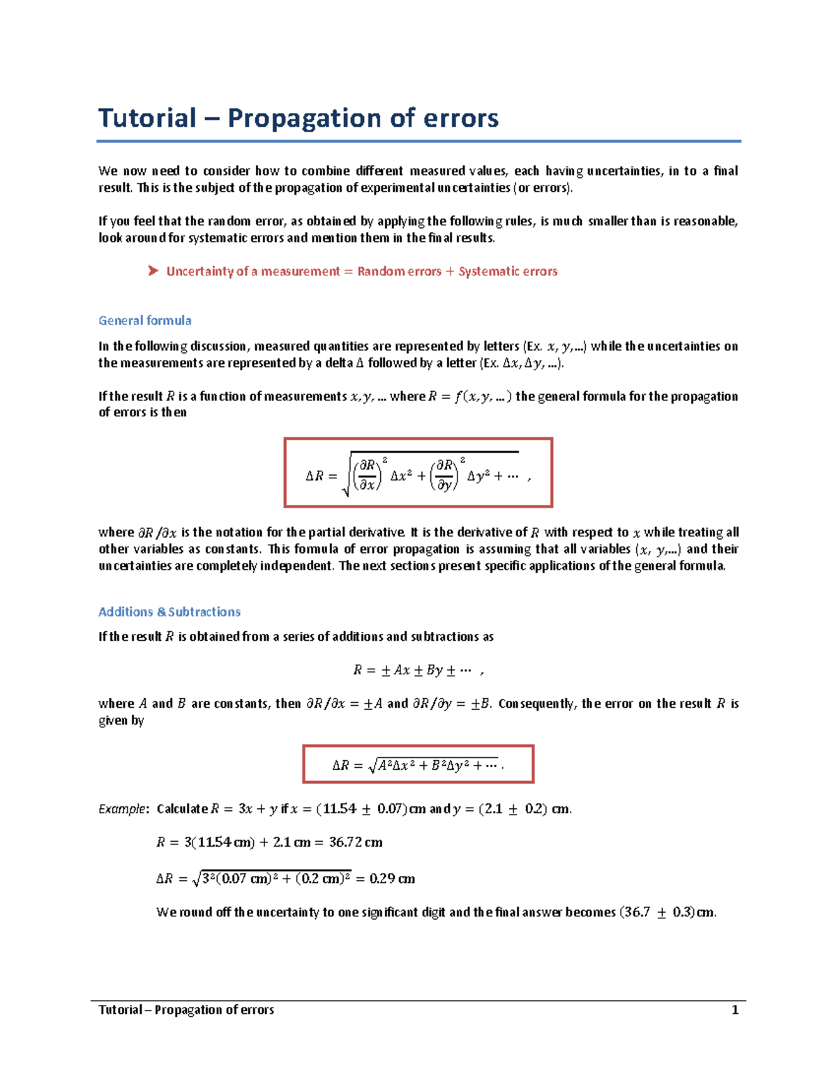 Propagation of Errors Tutorial: Understanding Uncertainties in ...