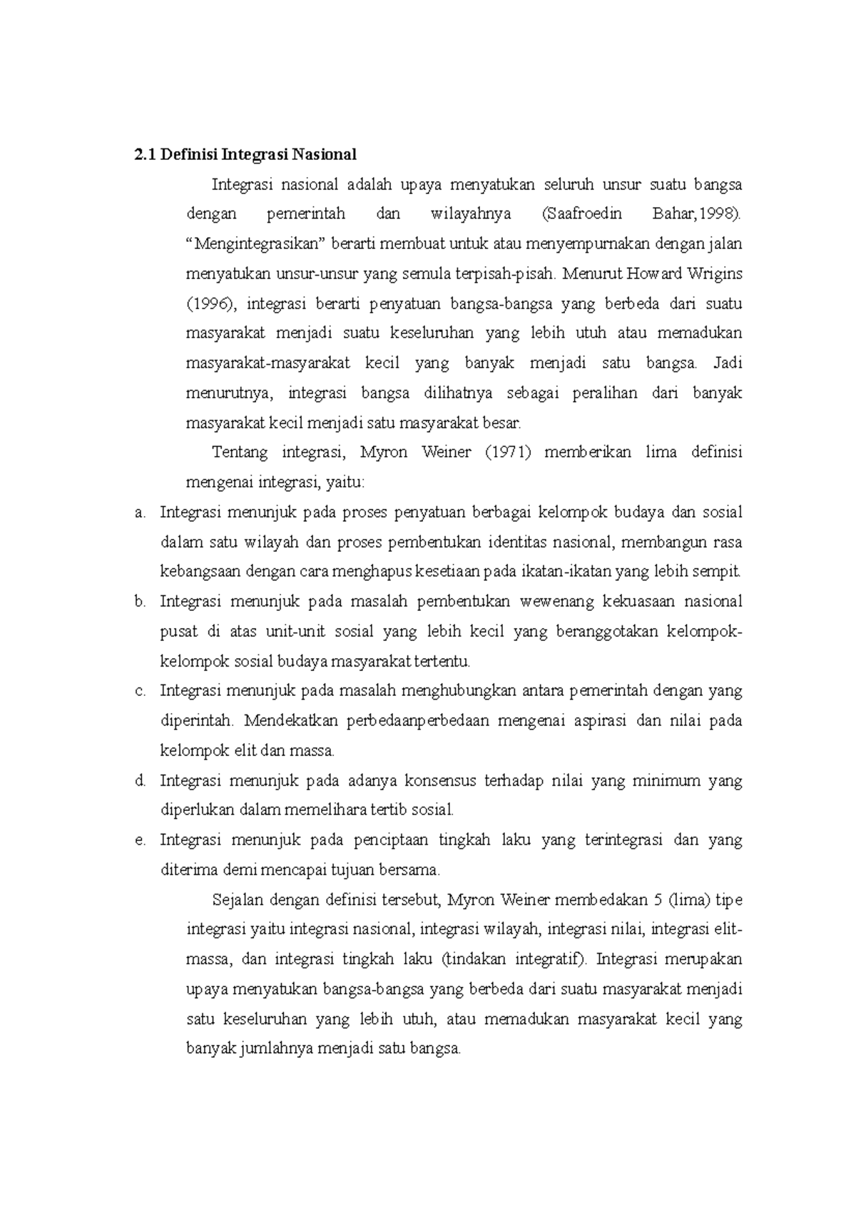 Definisi dan Faktor Integrasi Nasional di Indonesia: Suatu Tinjauan - Document Preview