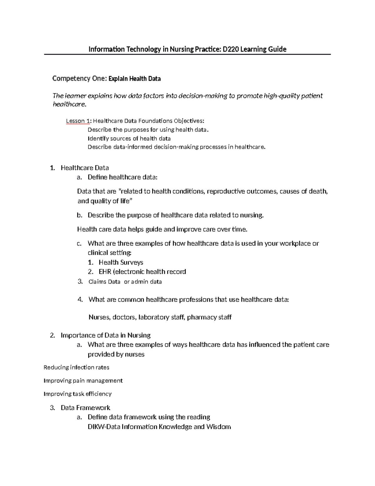 D220 Learning Guide: Understanding Health Data in Nursing Practice ...