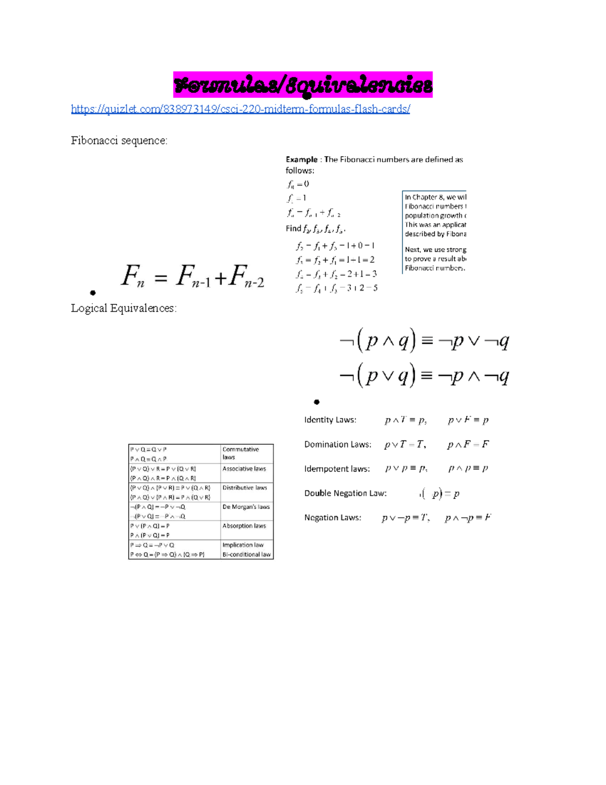 CSCI 220 - Discrete Structures Midterm Exam Practice Material - Studocu
