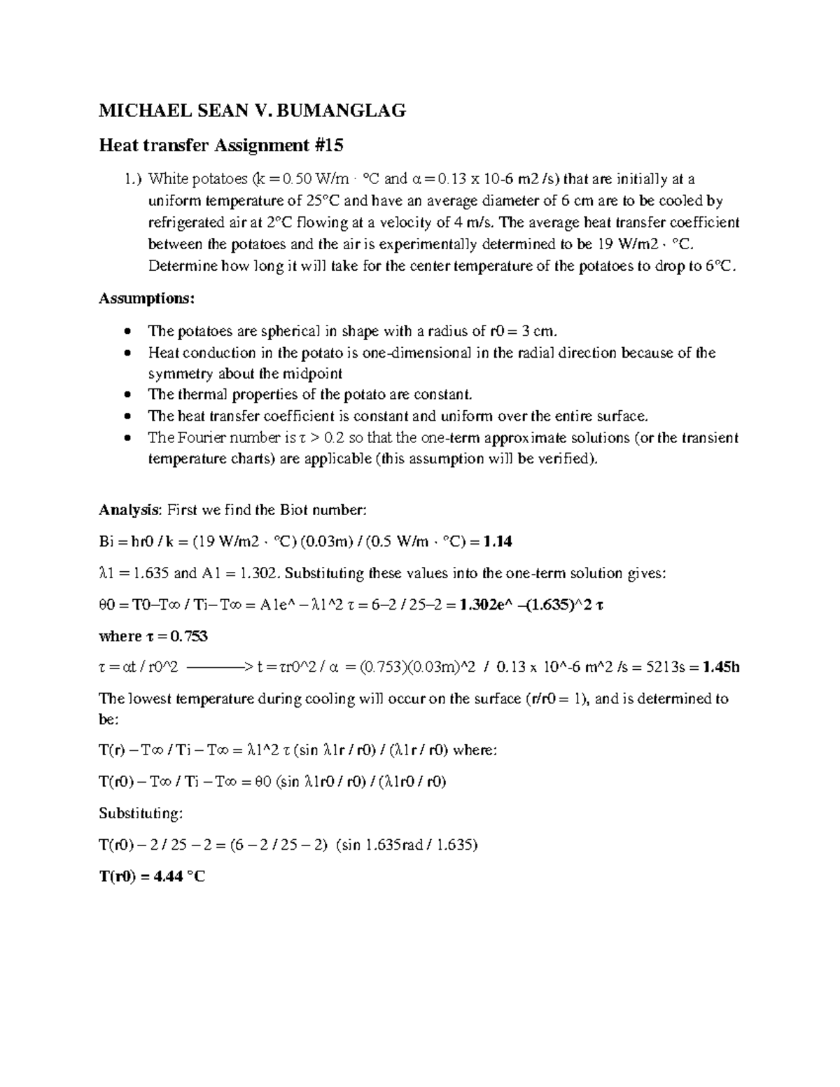 Heat Transfer Assignment 15: Analyzing Calorific Value Calculations ...
