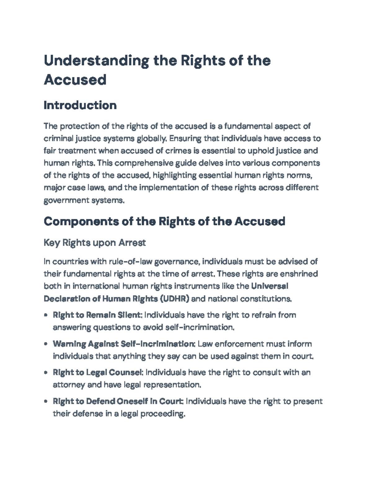 Understanding the Rights of the Accused: A Global Perspective ...