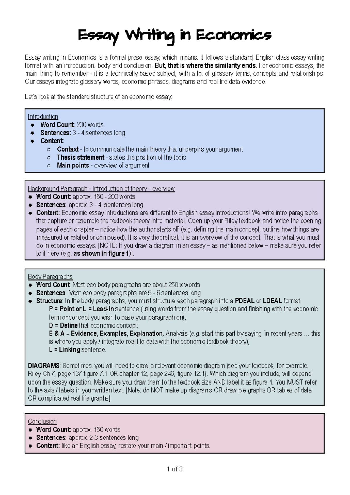 Economics Essay Writing Guide: Structure & Key Elements - Studocu