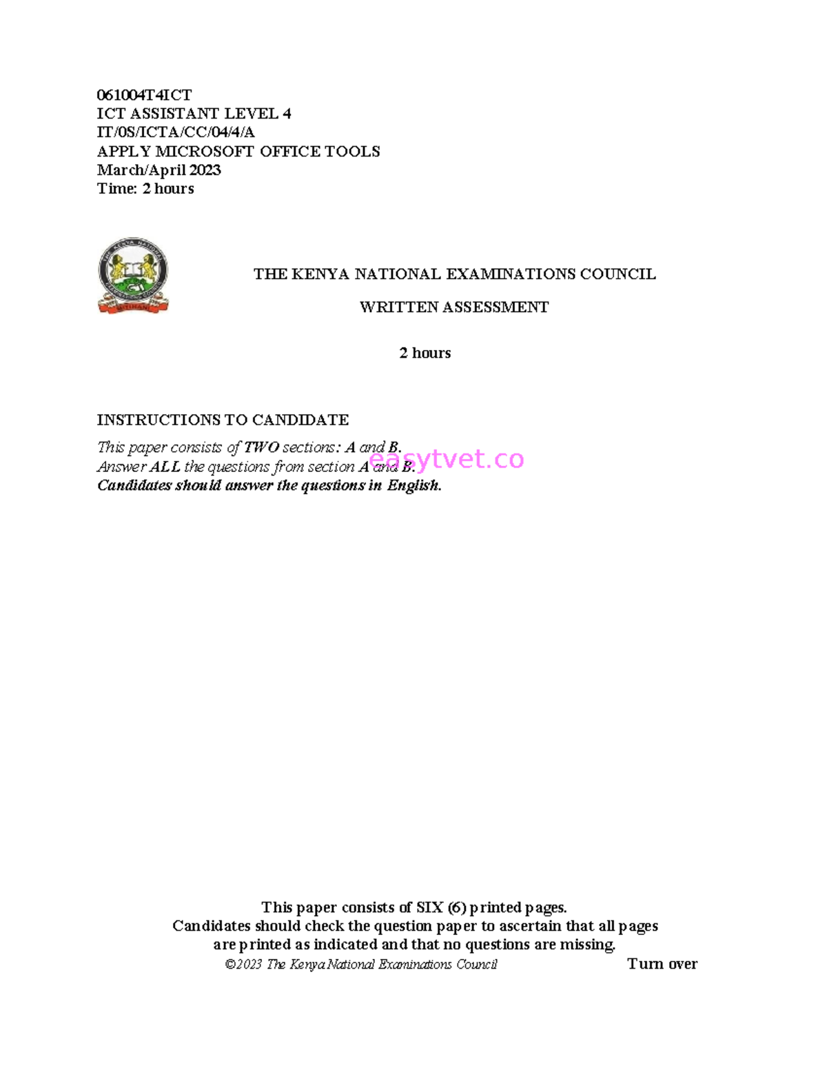 Office 2 - ICT Level 4 Assessment: Microsoft Office Tools Exam - Studocu