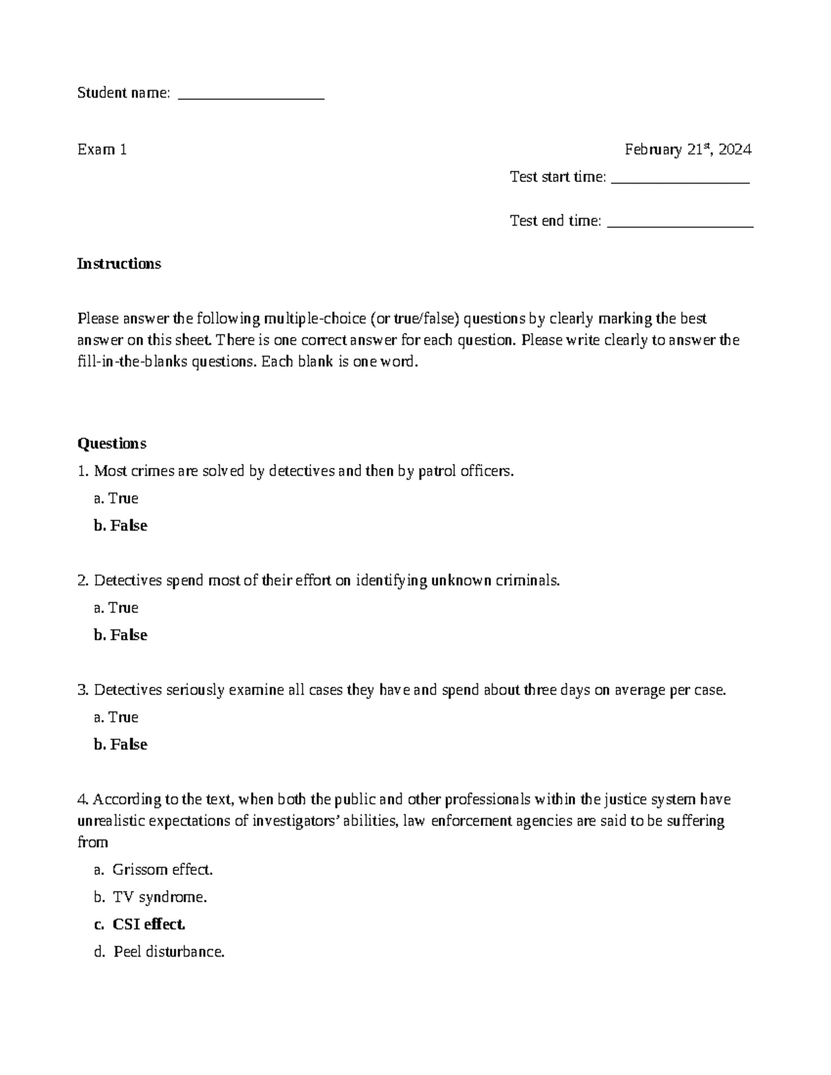 CRJ 207 Spring 2024 Final Exam Study Guide: Chapters 1-6 Notes - Studocu