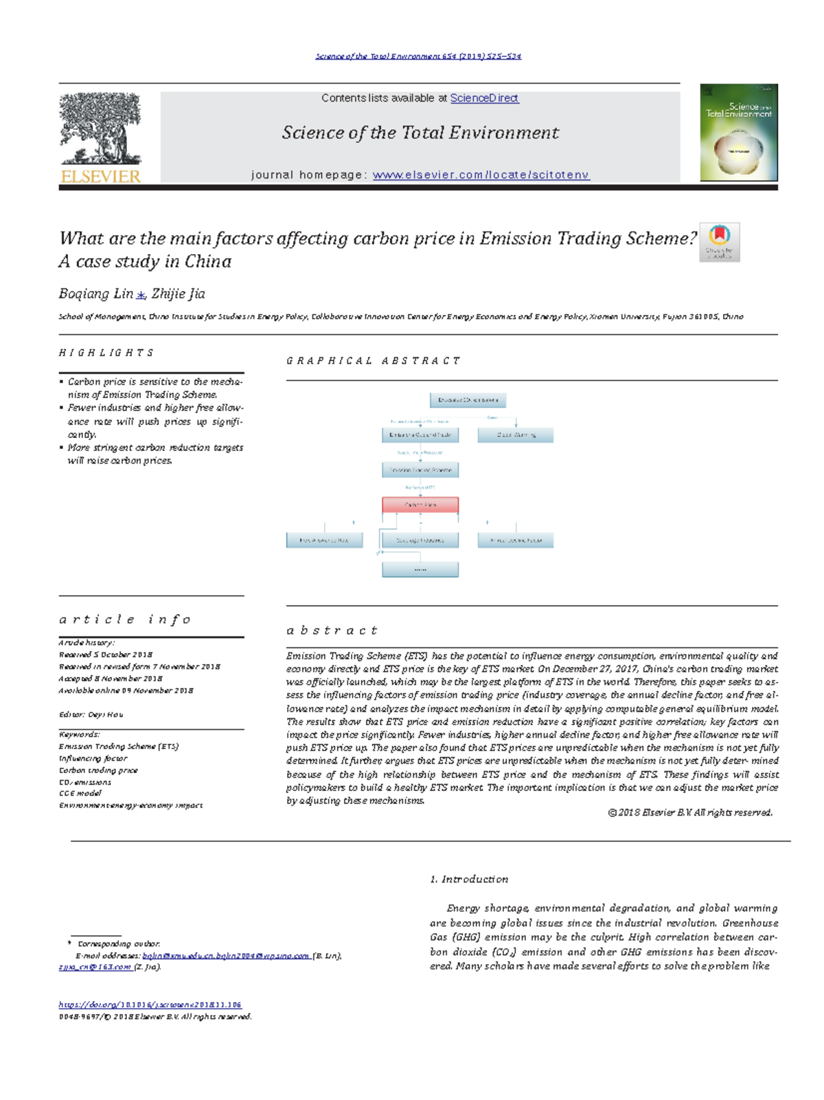 Main Factors Influencing Carbon Prices in China's Emission Trading ...