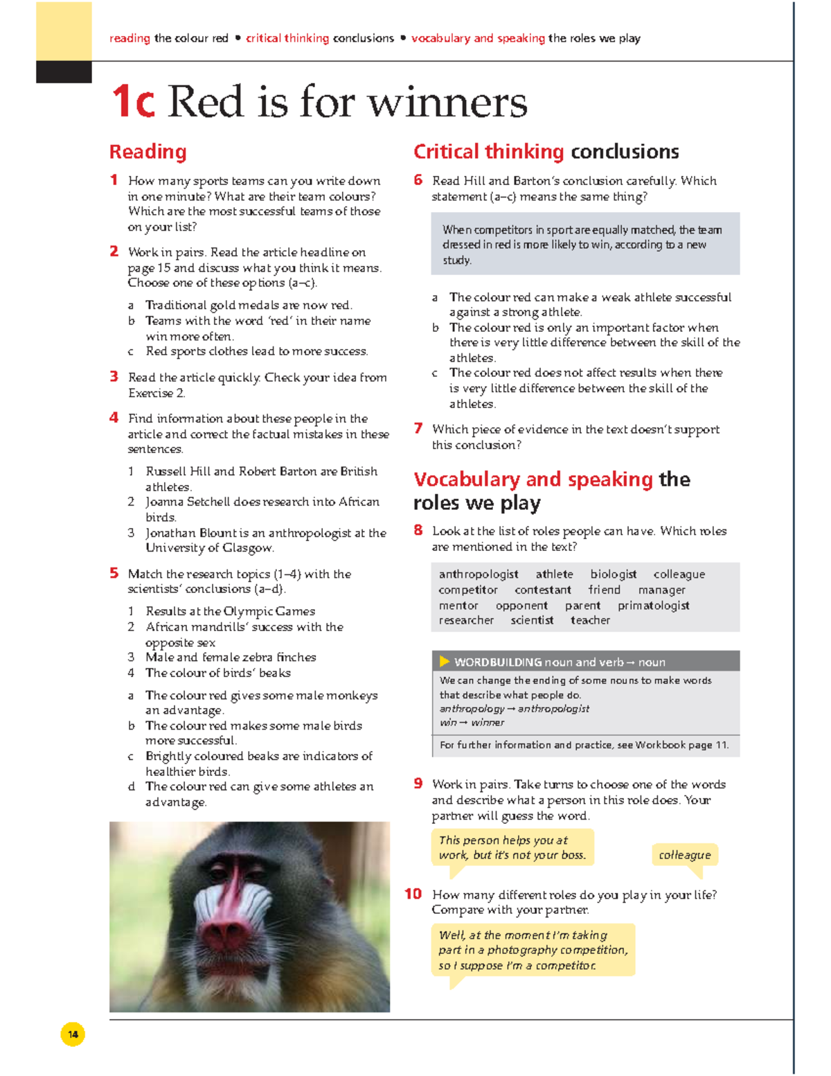 UNIT 1C - The Color Red: Critical Thinking & Vocabulary Insights - Studocu