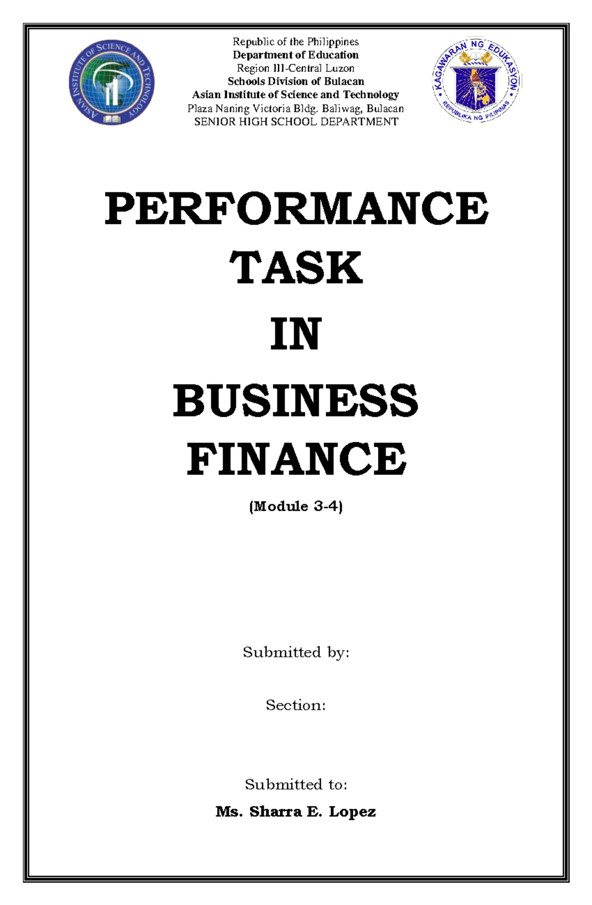 Business Math 11: Module 8 - Data Presentation & Analysis Using Excel ...