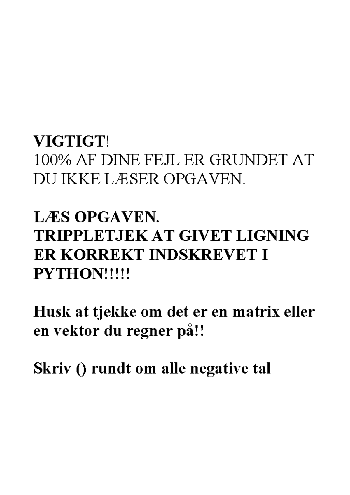 Matematik Noter til Uni: Matrixer, Vektorer og Differentiation - Studocu