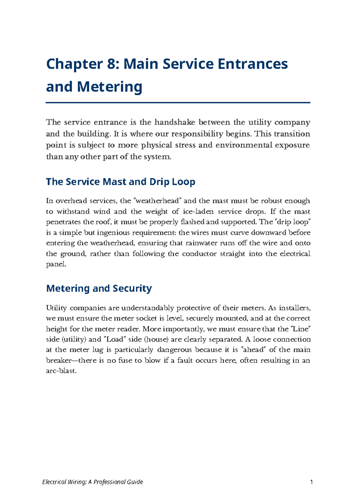 Chapter 8: Service Entrances & Metering in Electrical Wiring - Studocu