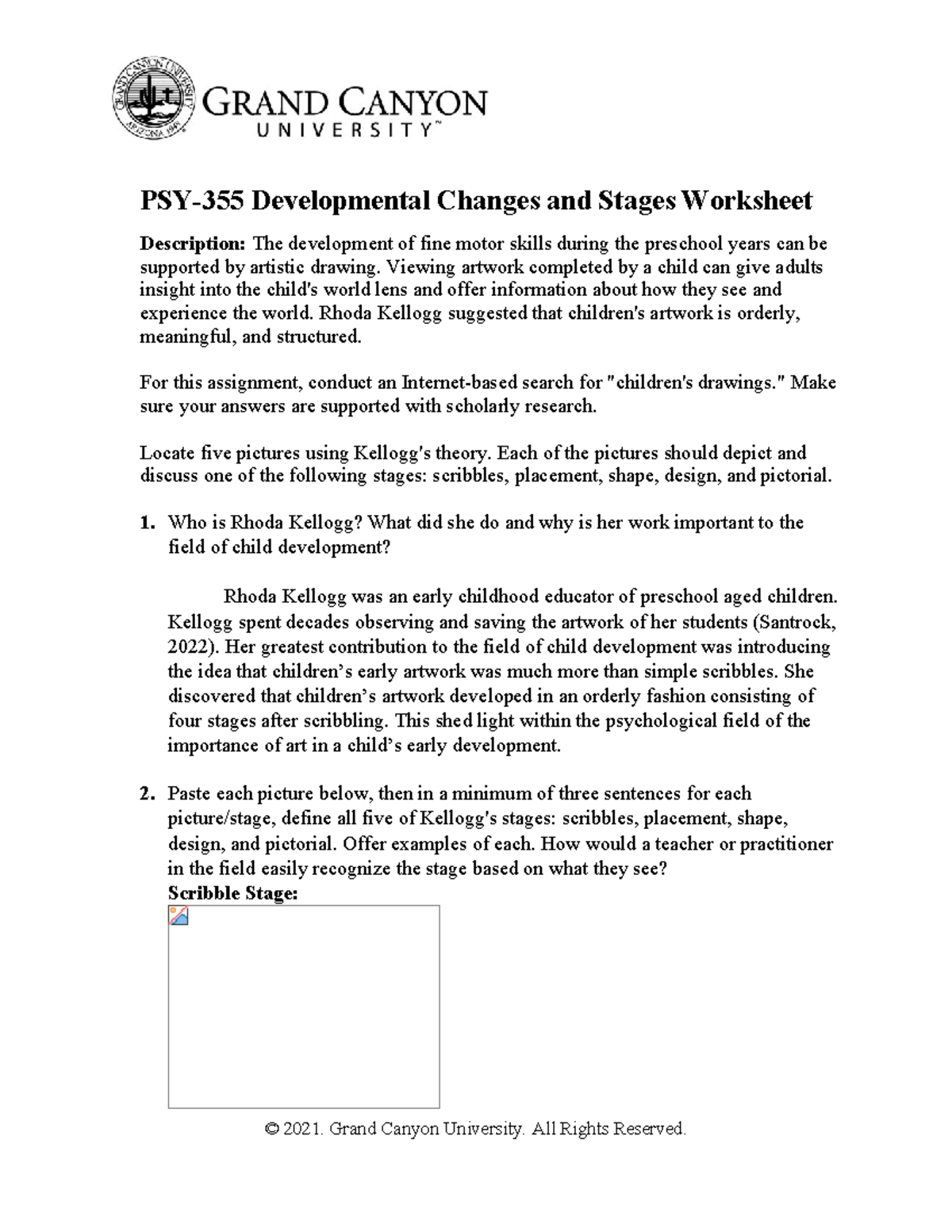 PSY 355 RS Developmental Changes & Stages: Children's Art Analysis ...
