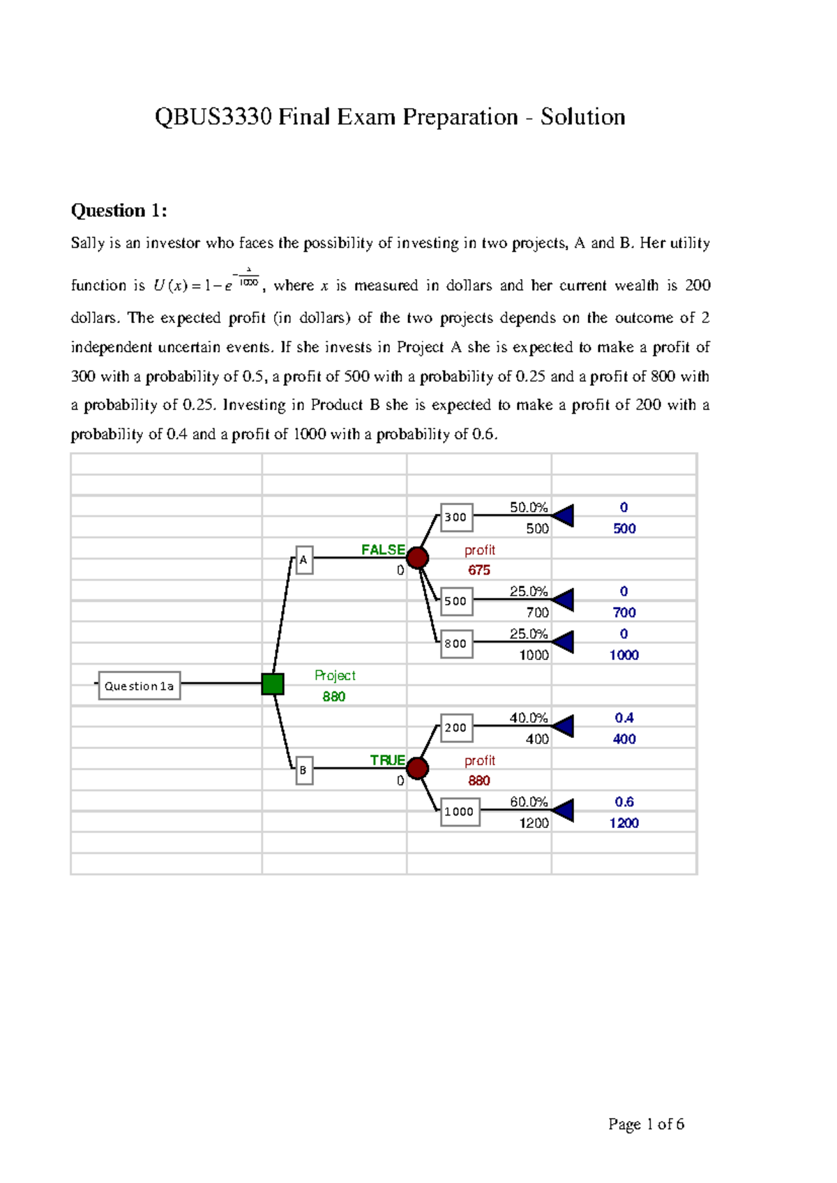 QBUS3330 Final Exam Prep Guide: Solutions to Key Questions - Studocu