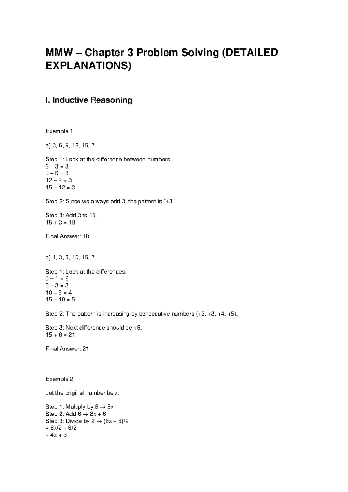 MMW Chapter 3 Problem Solving Solutions (Detailed Explanations) - Studocu