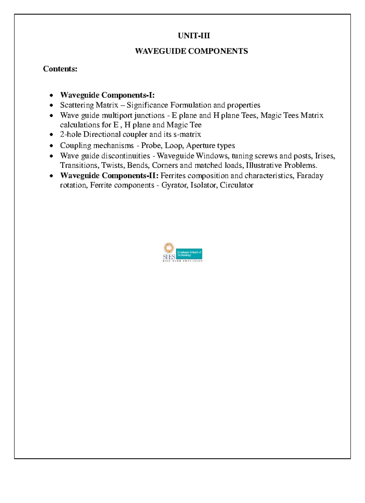 Microwave Engineering Notes: Waveguide Components (Ch 3) - Studocu