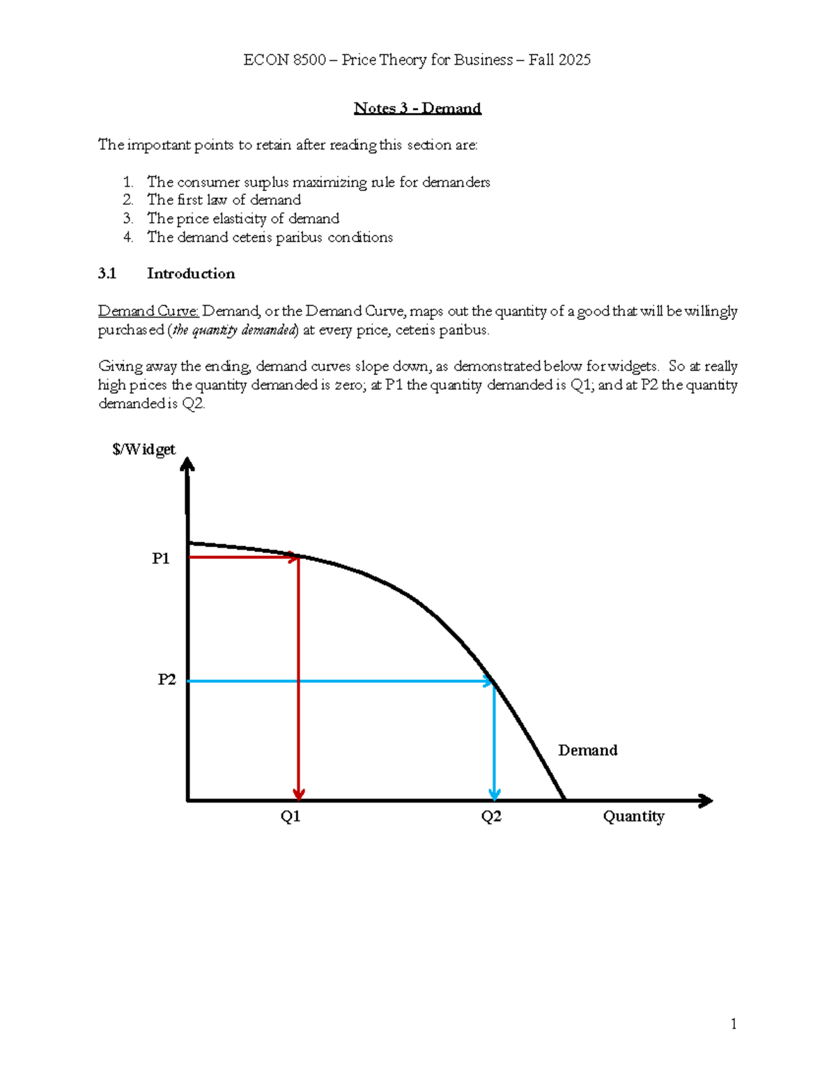 Consumer Surplus Analysis and Demand Curve Insights - ECON 8500 - Studocu