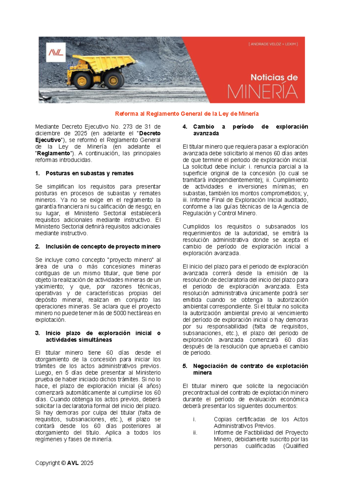 Alerta Minera 1 2026: Reforma al Reglamento de la Ley de Minería - Studocu