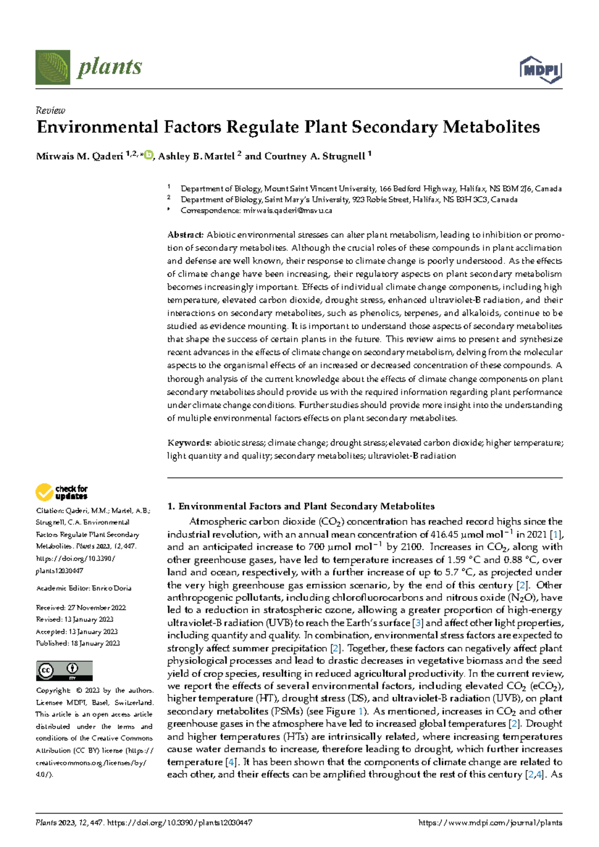 Environmental Factors Affecting Plant Secondary Metabolites (BIOL 2023 ...
