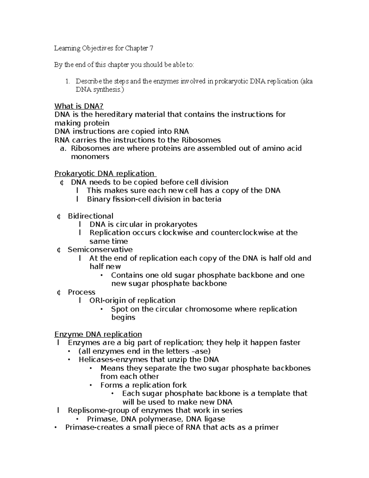 Chapter 7 - Prokaryotic DNA Replication and Gene Expression Guide - Studocu