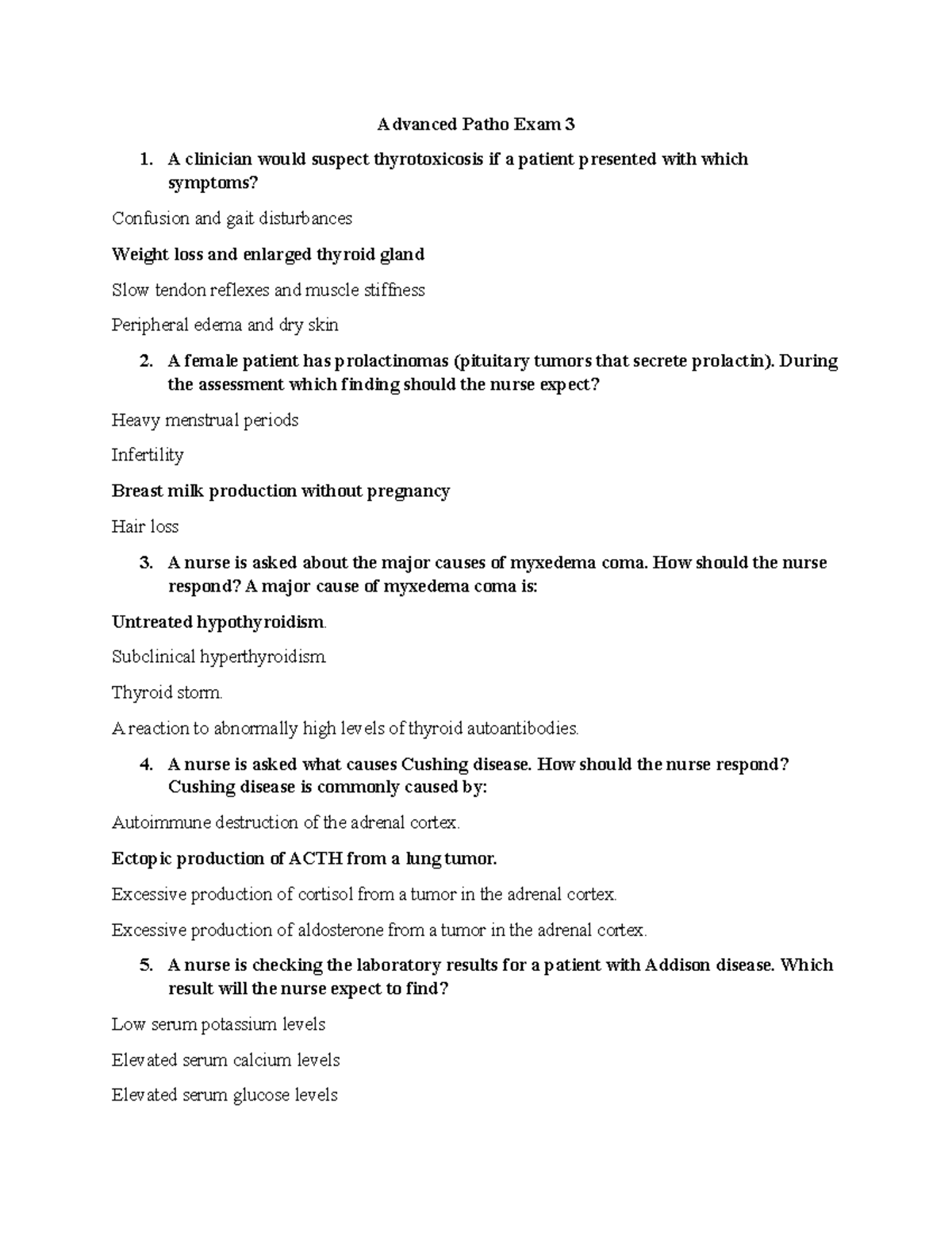 Adv Patho Exam 3 Study Guide and Review Notes - Studocu