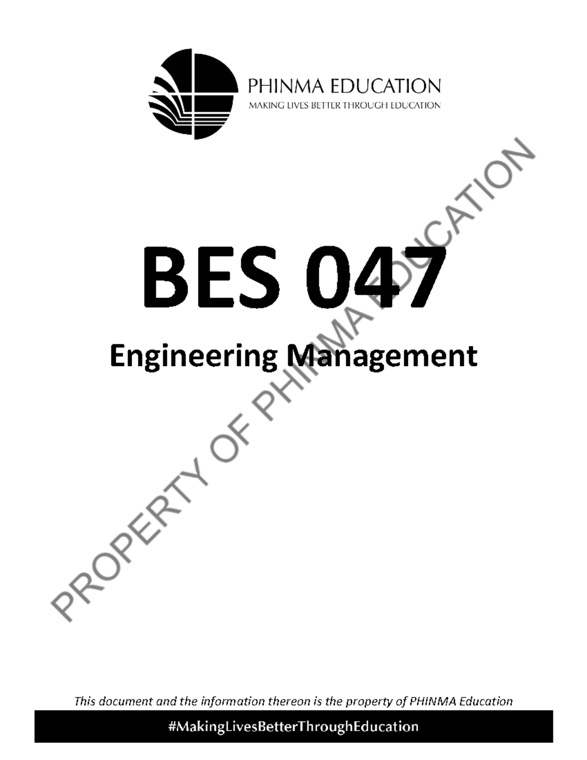 BES 047: Engineering Management Course Overview and Module Details ...