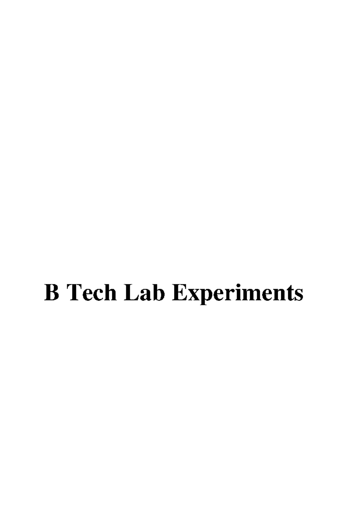 B Tech Lab Experiments 6 to 8: Titration Methods and Observations - Studocu