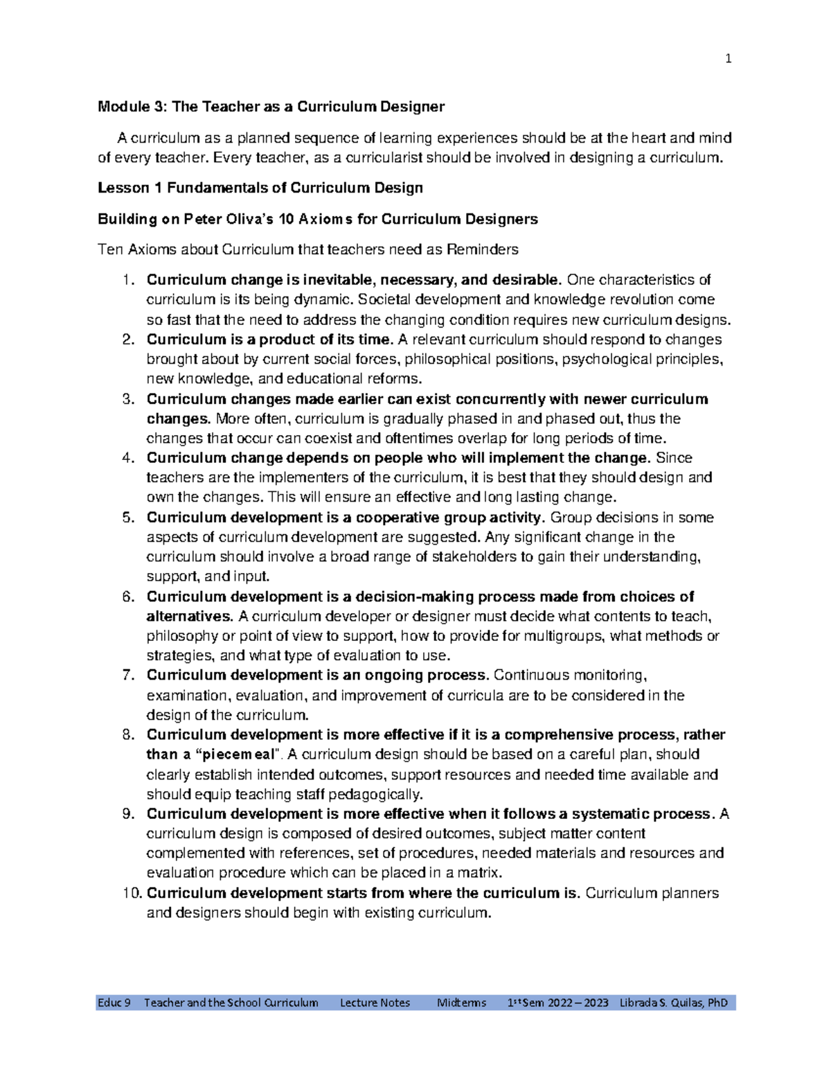 Educ 9 LG Midterm - Understanding Curriculum Design Principles - Studocu
