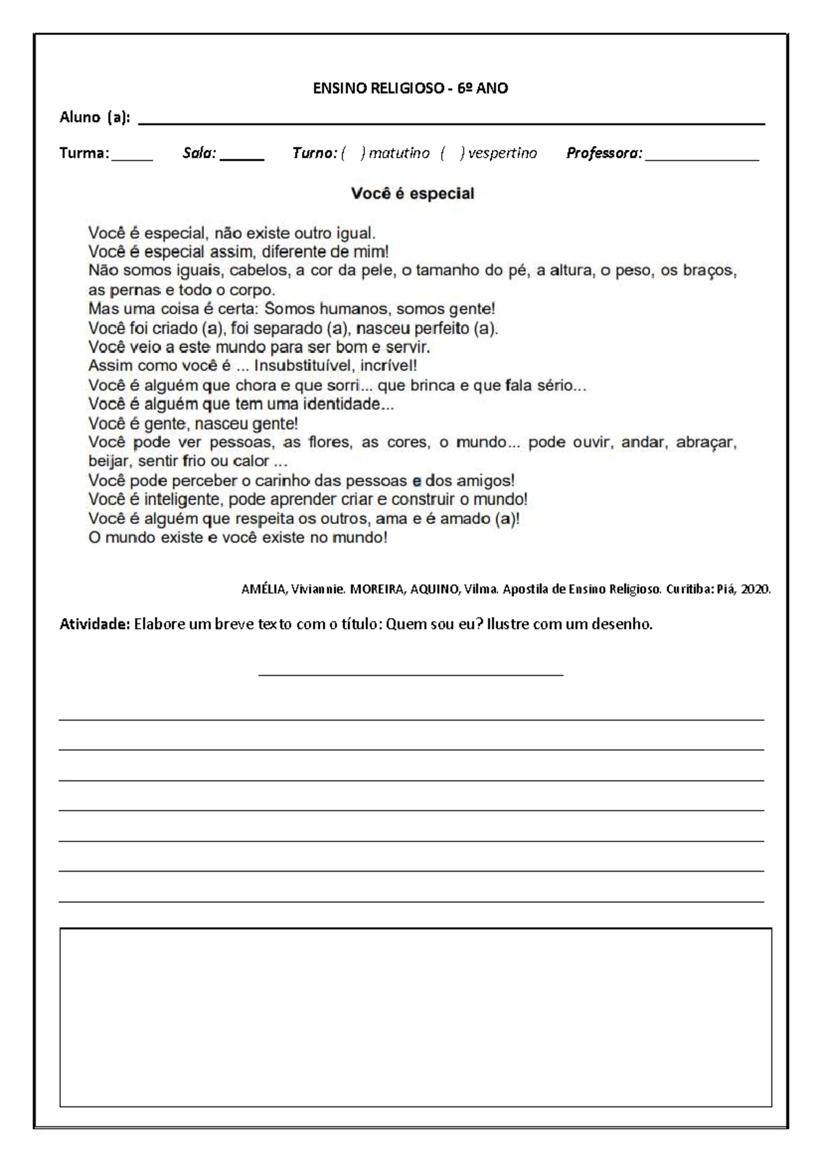 Bncc apostila ensino religioso 6 ano 1bimestre 1 - Apostila de Ensino ...