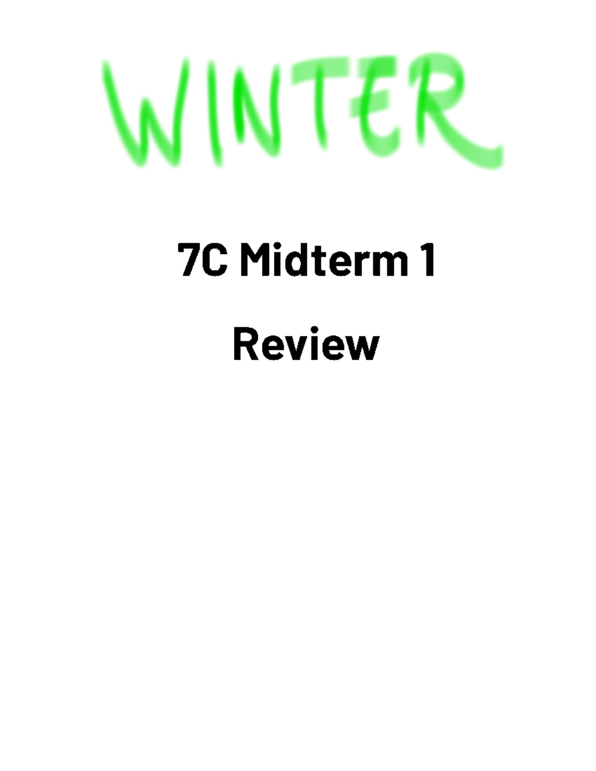 7C Midterm I Study Guide: Key Concepts and Practice Questions - Studocu