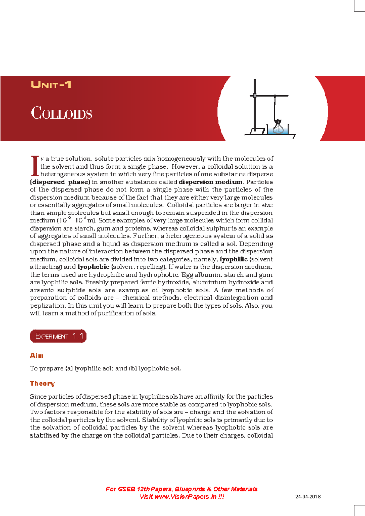 12th Chemistry Lab Manual (EM) [Vision Papers - I N a true solution ...
