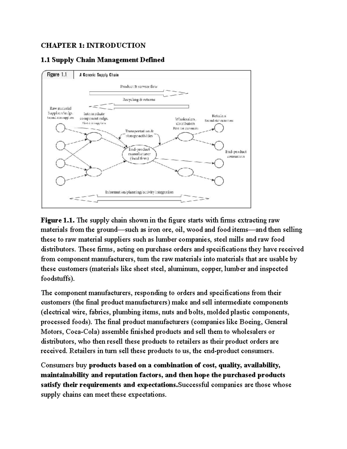 CHAPTER 1: INTRODUCTION TO SUPPLY CHAIN MANAGEMENT - Studocu