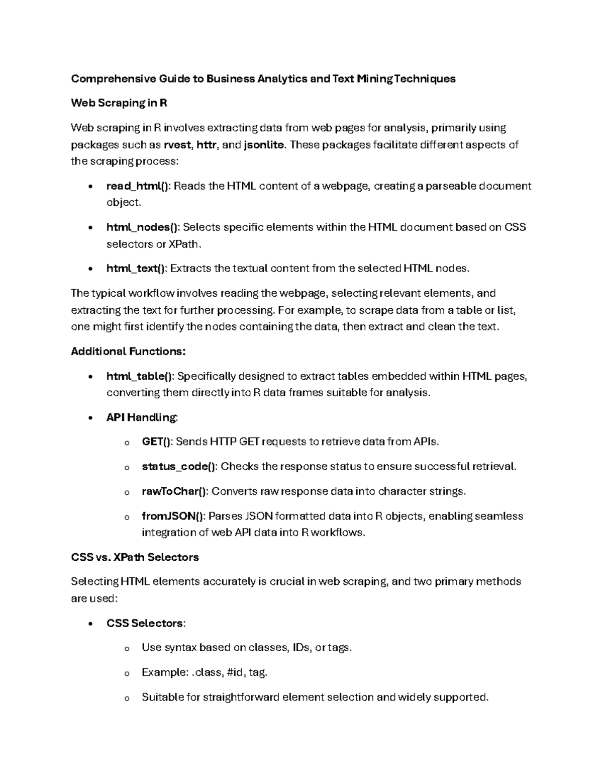 Comprehensive Guide to Business Analytics (BA 101): Text Mining & R ...